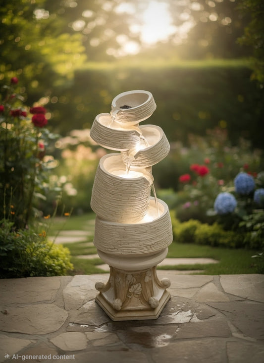5 Tier Cascading indoor Spiral Fountain