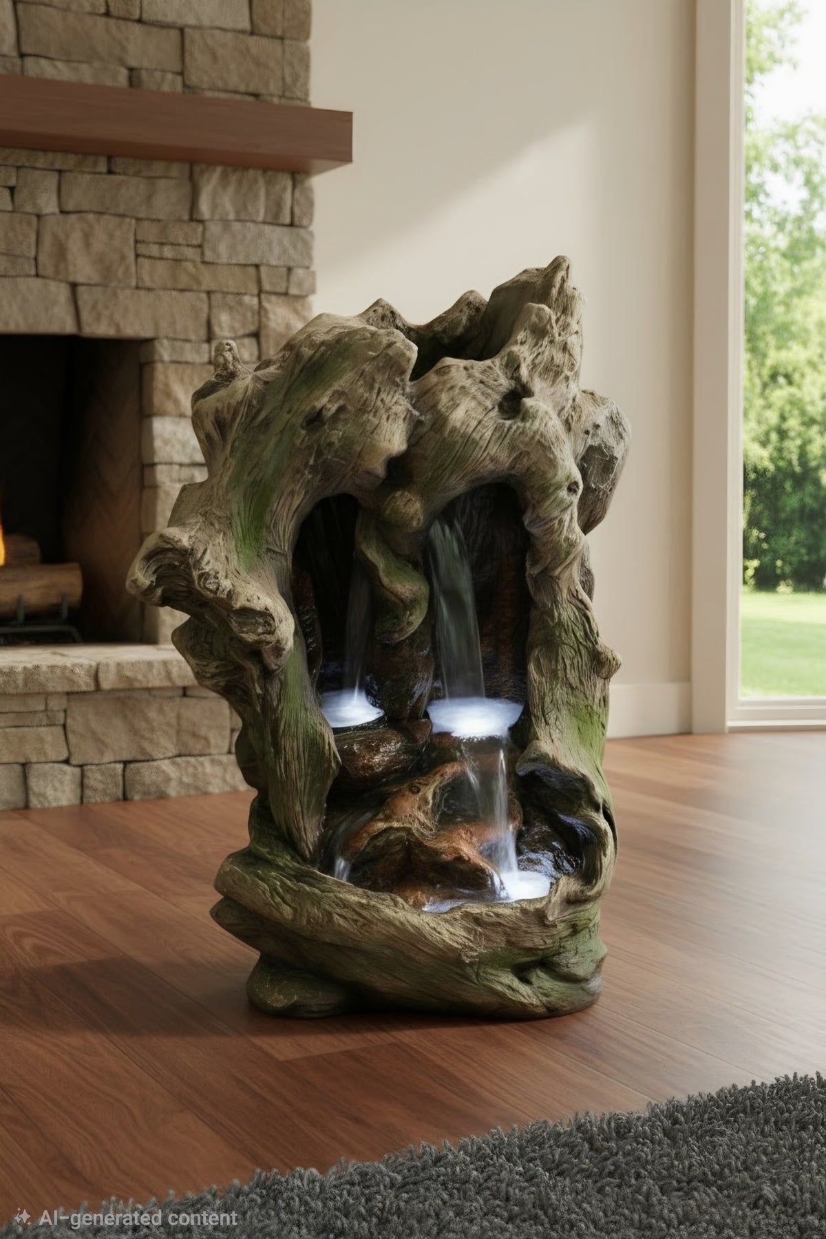Tree-Trunk Cascading Waterfall Fountain 🌿💦