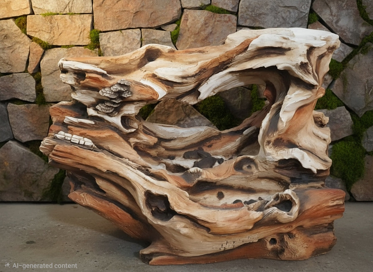 Rustic Driftwood Cascade Fountain