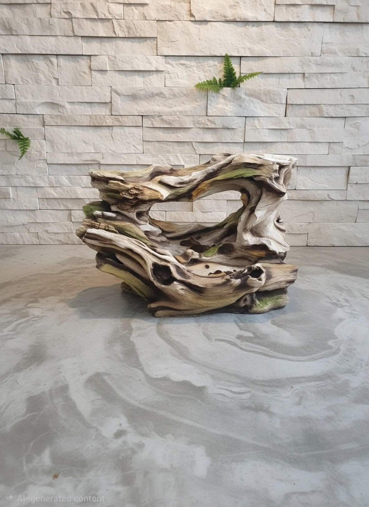 Rustic Driftwood Cascade Fountain