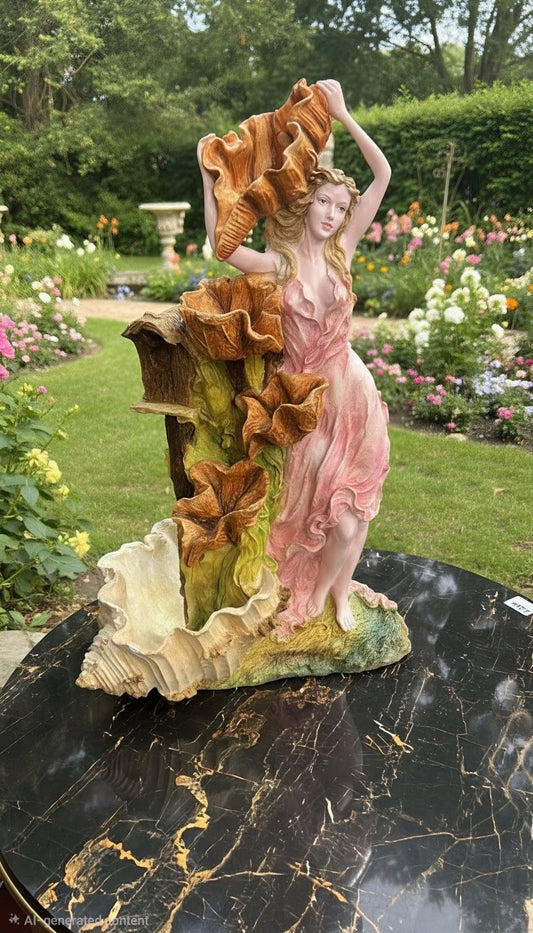 Elegant Seashell Lady Fountain