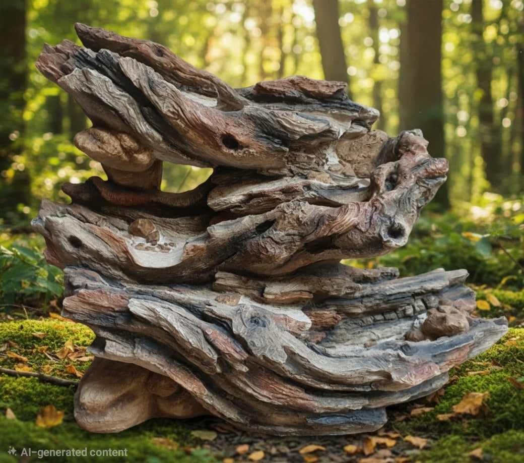 Rustic Driftwood Cascade Fountain