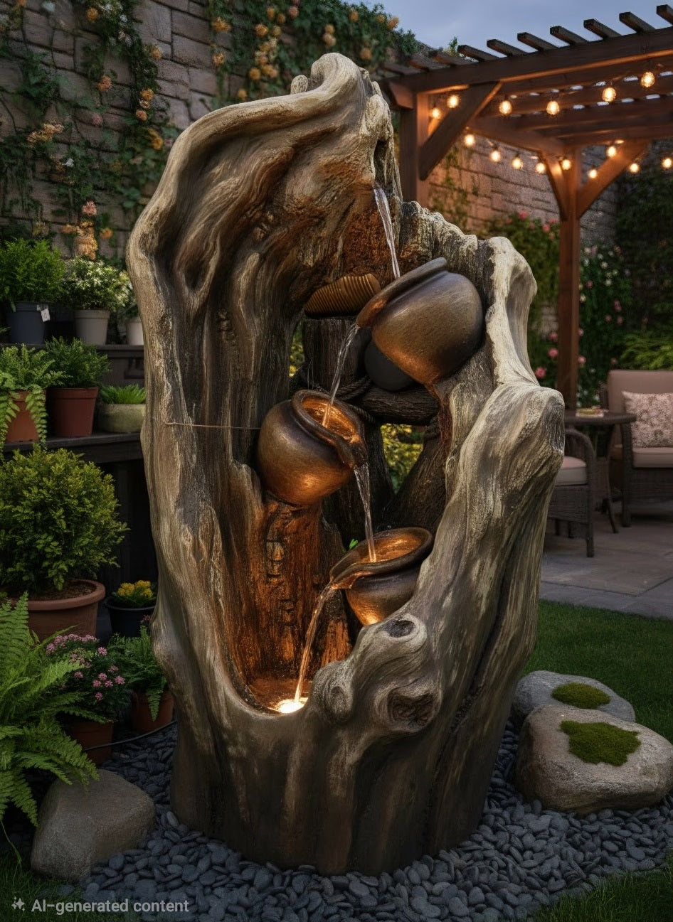 Hollow tree-trunk design Fountain