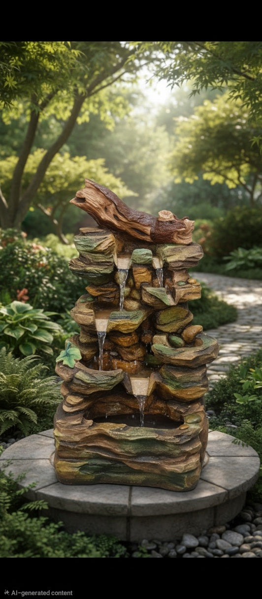 Rustic Natural Stone Waterfall Fountain