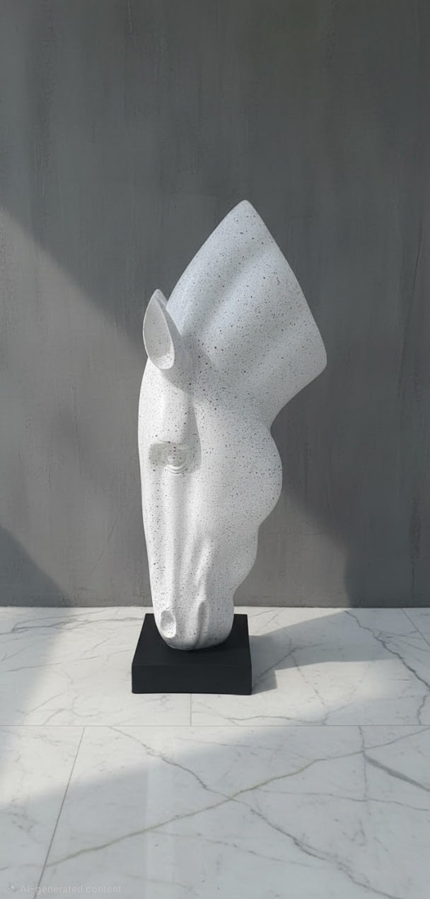 Modern Abstract Horse Head Sculpture