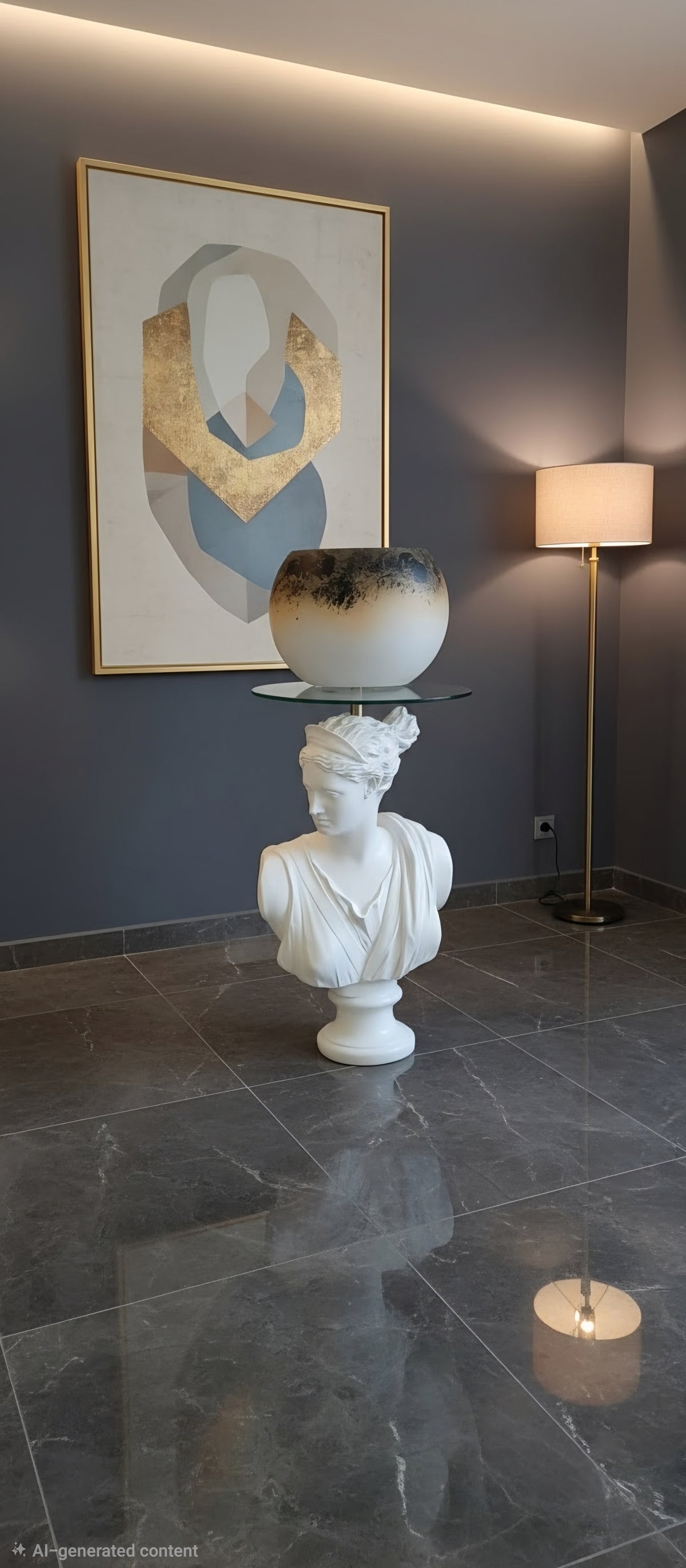 Roman-Style Bust Display Table