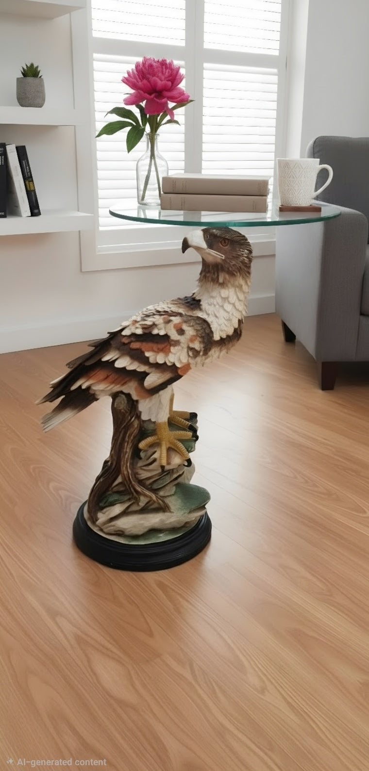 Eagle Perch Glass Table