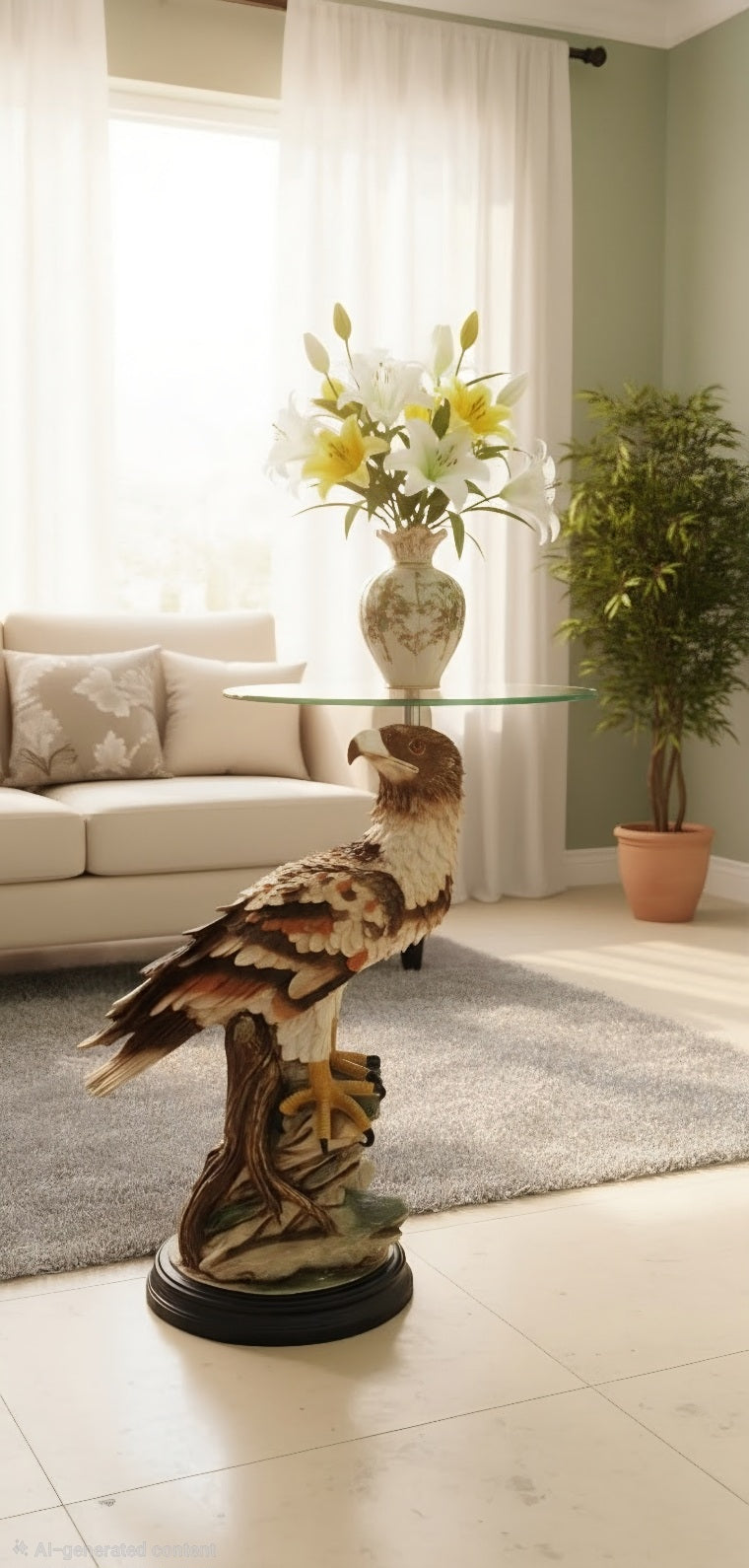 Eagle Perch Glass Table