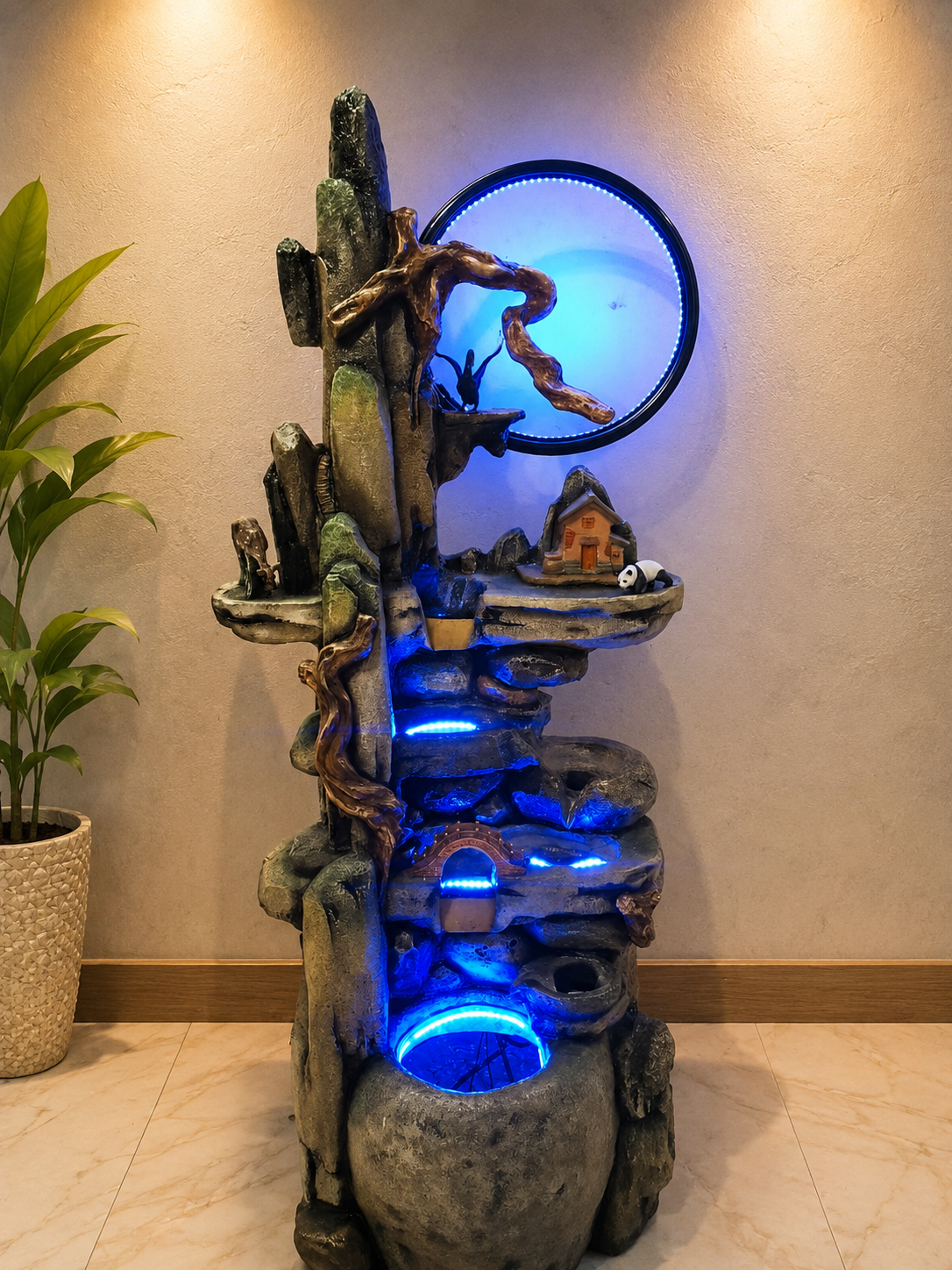 Rustic Mountain Village Water Fountain
