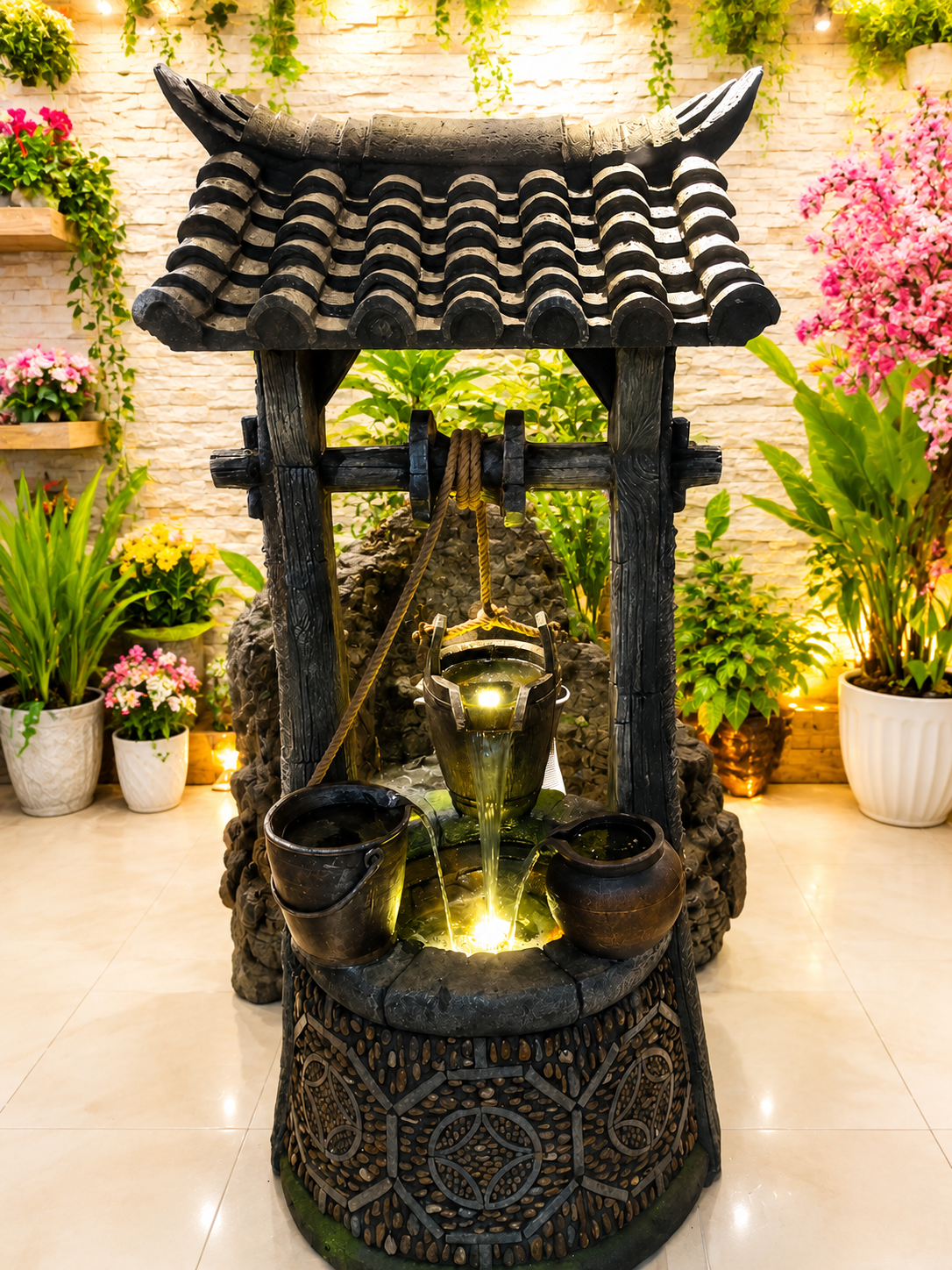 Traditional well fountain