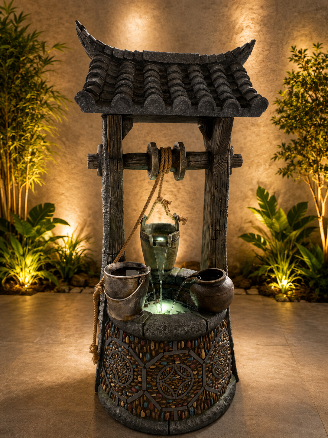 Traditional well fountain