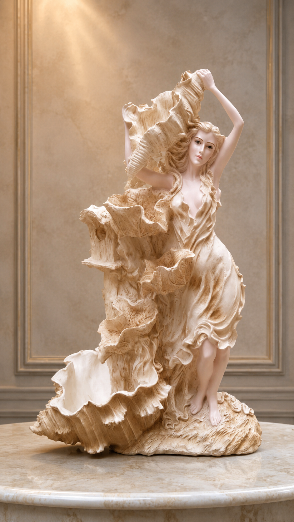 Elegant Seashell Lady Fountain