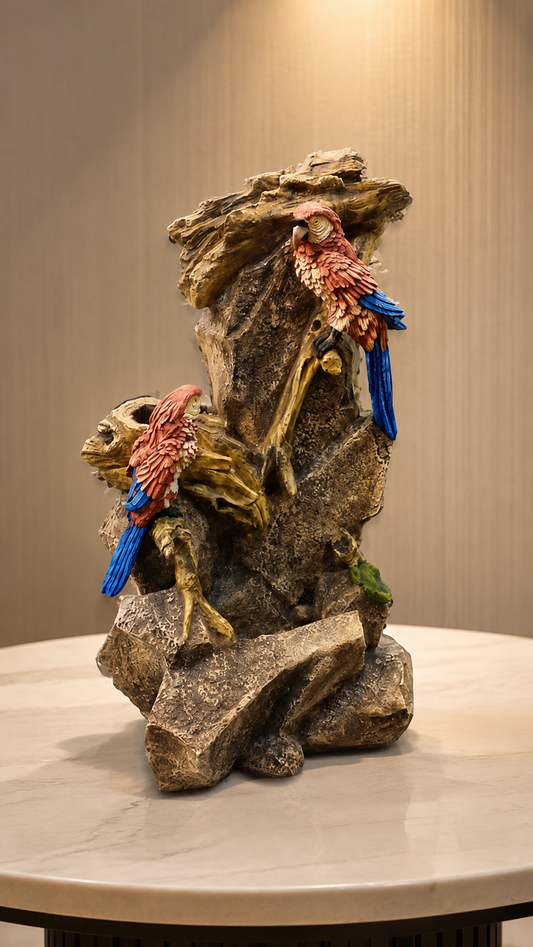 Twin Parrot Rock Fountain