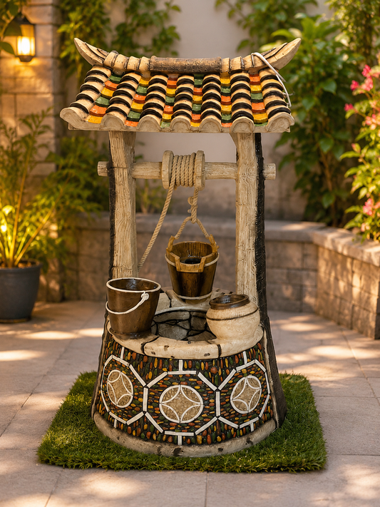 Traditional well fountain
