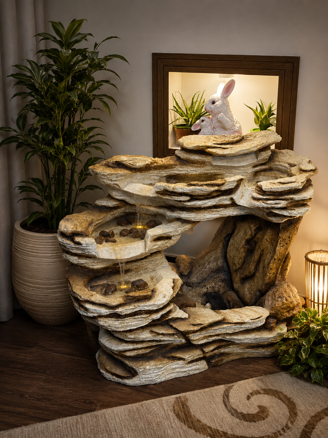 Rustic Rock-Ledge Water Fountain