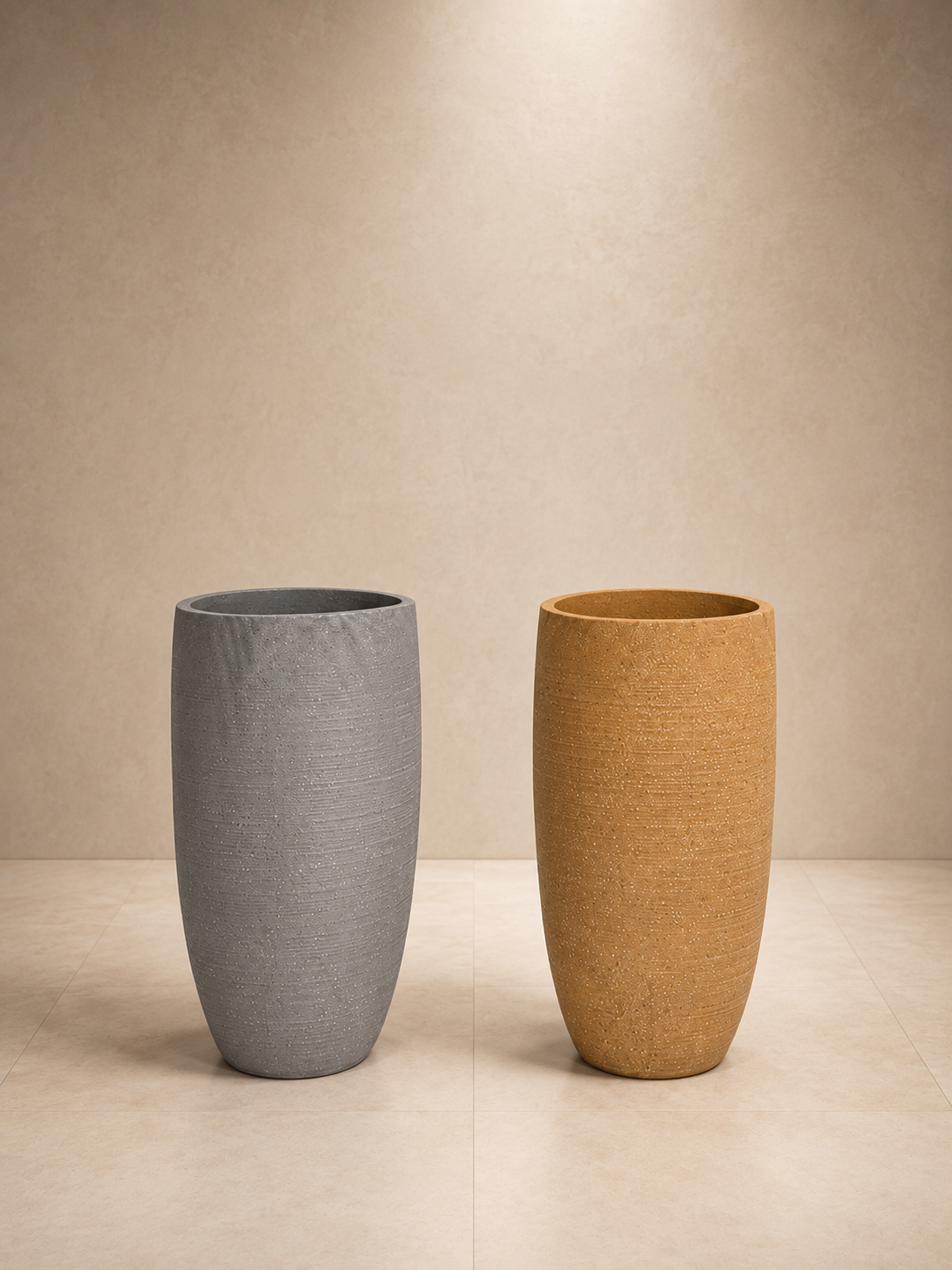 Tall cylindrical pots