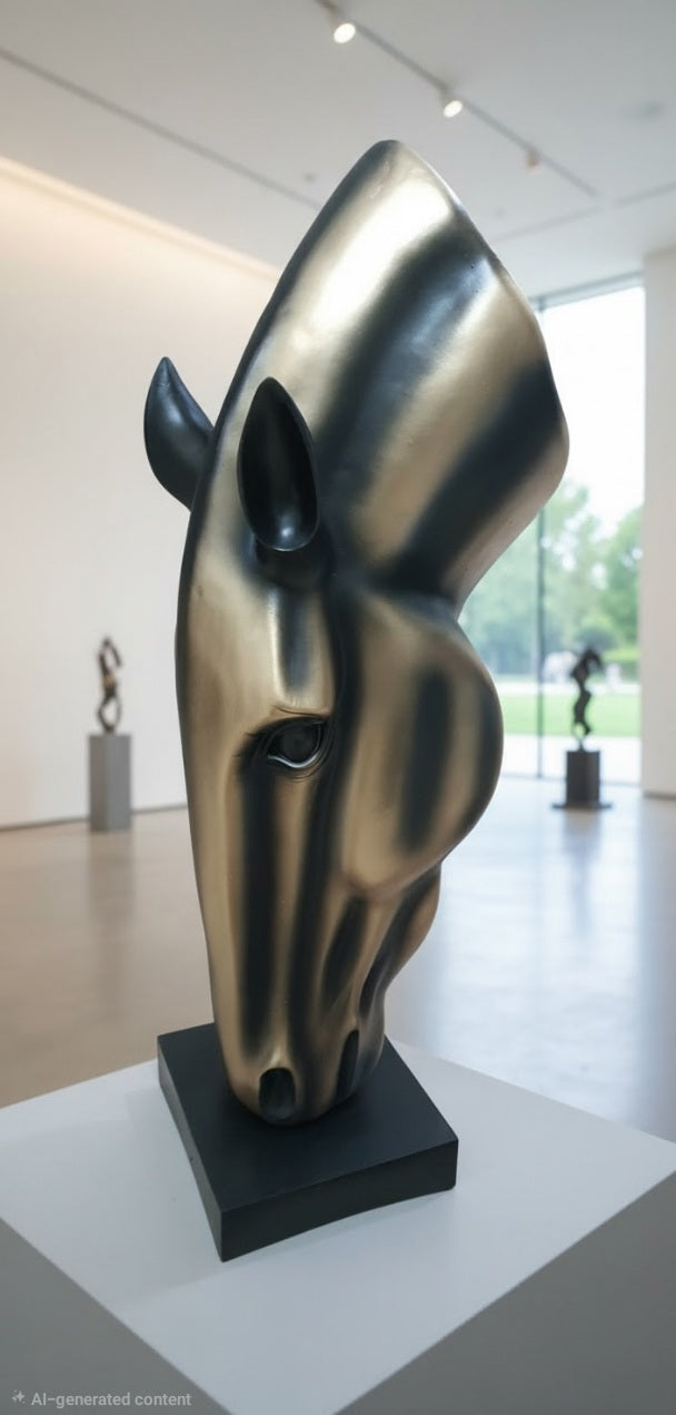Modern Abstract Horse Head Sculpture