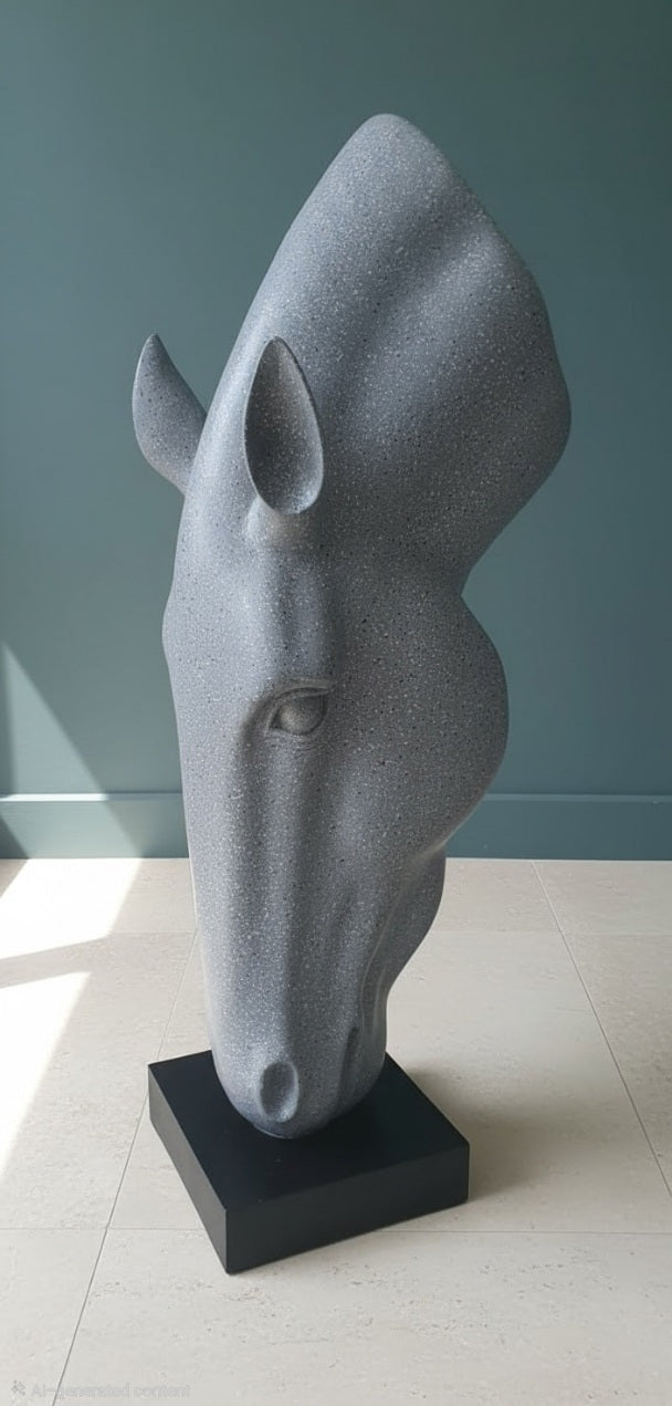 Modern Abstract Horse Head Sculpture