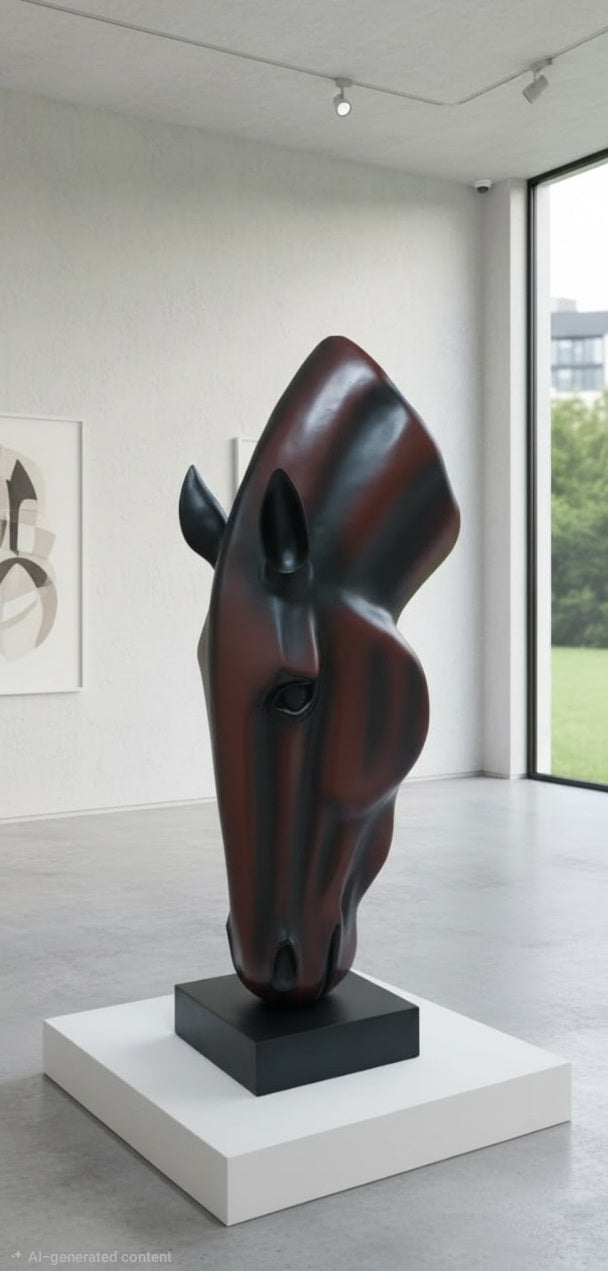 Modern Abstract Horse Head Sculpture