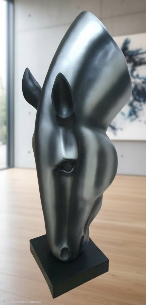 Modern Abstract Horse Head Sculpture