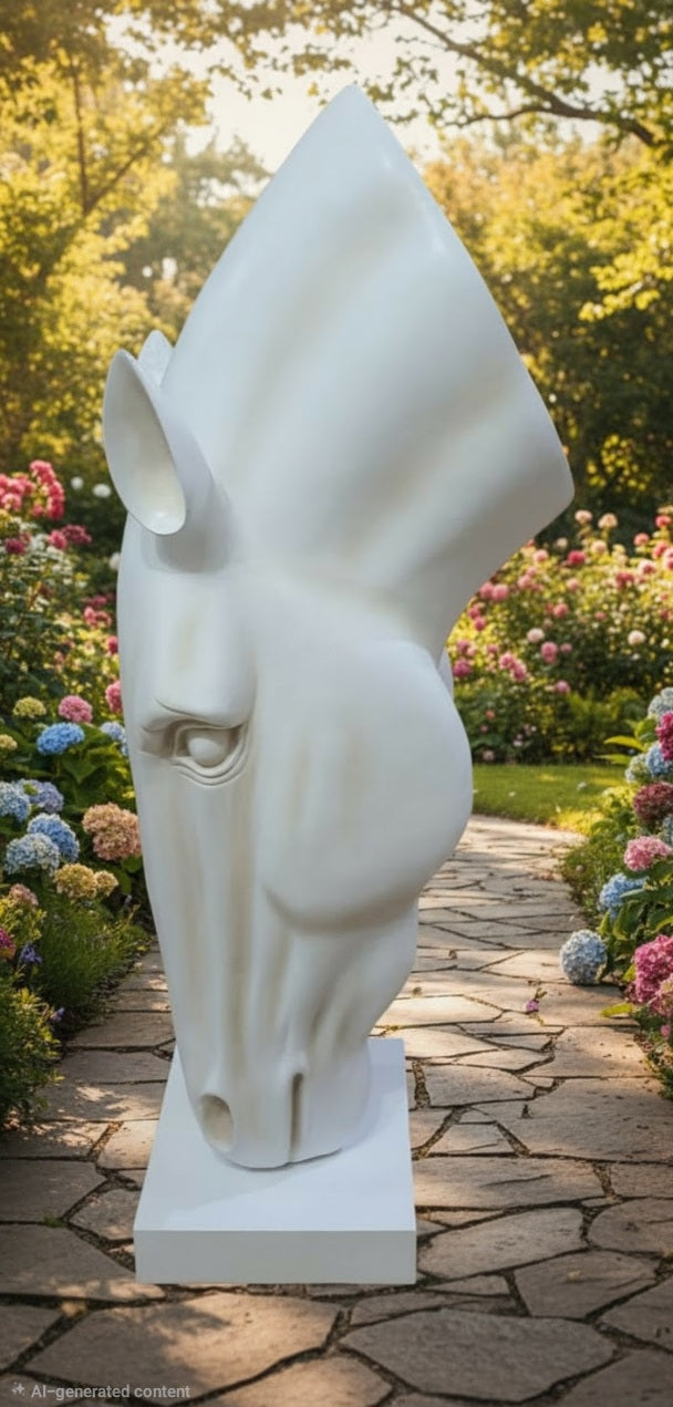 Modern Abstract Horse Head Sculpture